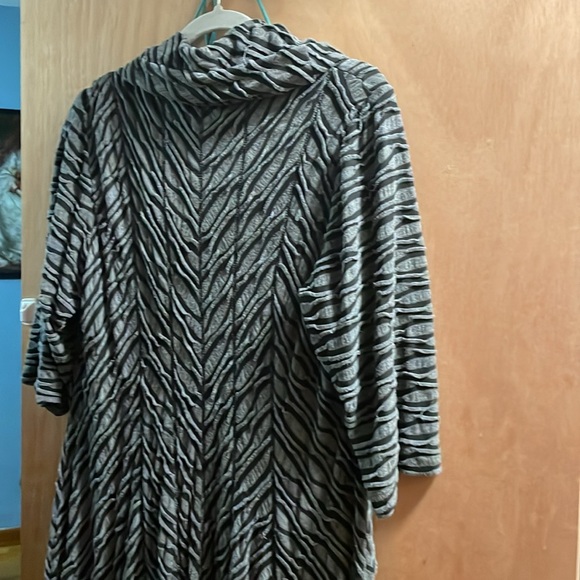 Signature by Robbie B black and gray zebra prints midi dress GUC size 1X - Picture 5 of 8